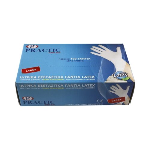 ΓΑΝΤΙΑ LATEX ΧΩΡΙΣ ΠΟΥΔΡΑ LARGE(100 ΤΕΜ)